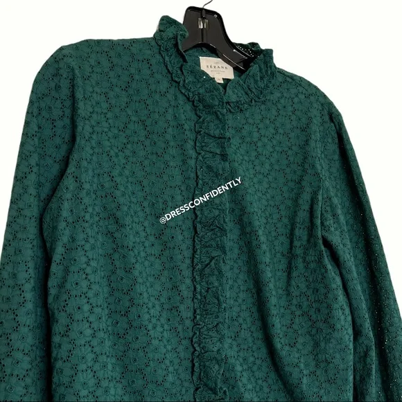 Sézane Solange Floral Eyelet Ruffle Top - Picture 6 of 9